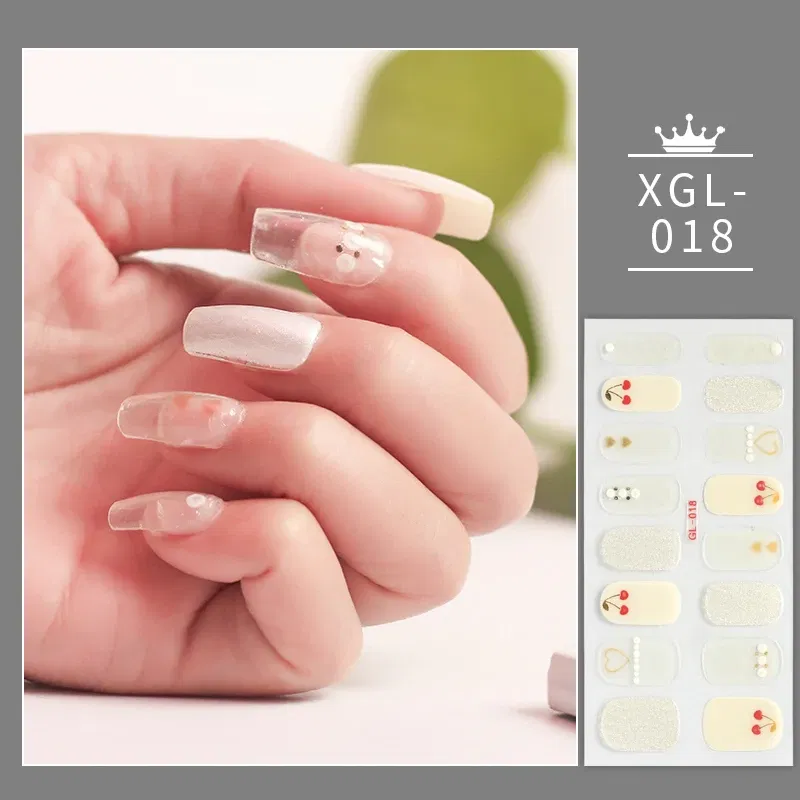 Color: Amy Green - Shiny New Year Nail Sticker Self Adhesive Decor Sticker Nail Wraps Glitter Nail Polish Sticker Waterproof Christmas Nail Sticker