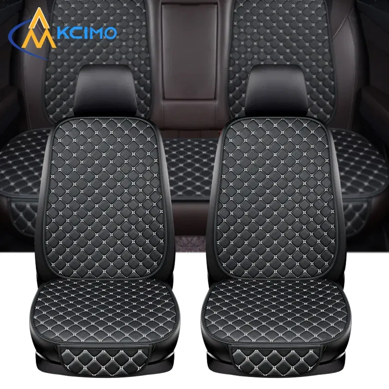 Color Name: Yellow - Car Seat Cover PU Leather Universal Seat Cushion Minimalism Auto Chair Protective Cover Auto Protector Pad with Storage Pocket