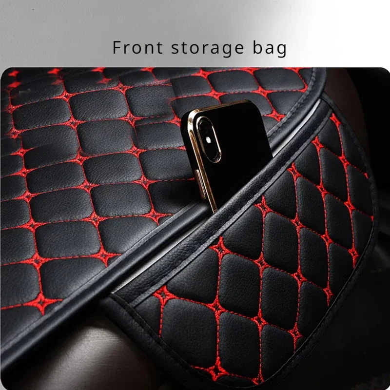 Color Name: Yellow - Car Seat Cover PU Leather Universal Seat Cushion Minimalism Auto Chair Protective Cover Auto Protector Pad with Storage Pocket