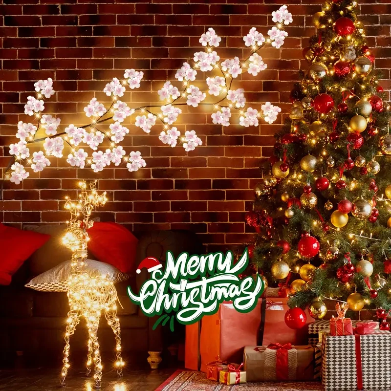 Cherry Blossom Lighted Garland - 100 Fairy Lights, 1.8M/5.9FT