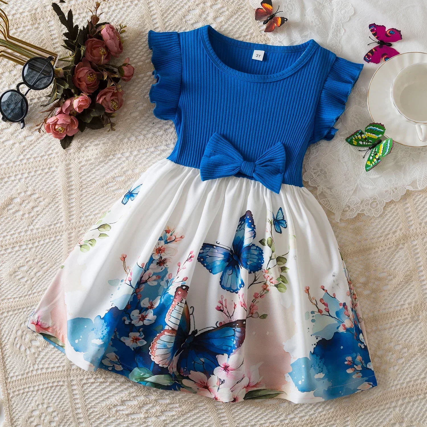 Color: Brown, Kid Size: 7 - Spring Autumn Full Sleeve Dress for Girls 3 to 8 Yrs Flower Girl Dress Children's Casual Clothing New Long Seelve Princess Dress