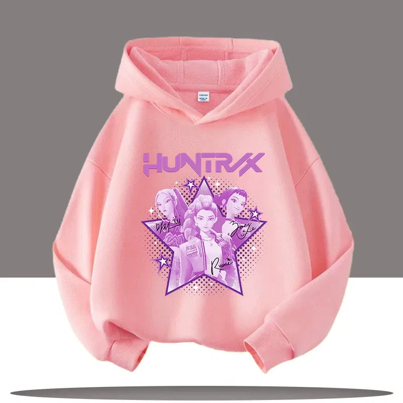 Color: WHITE, Kid Size: 5 - Y2K KPop Demon Hunters Hoodies Teenage Girls Boys Rumi KPop Demon Hunters Hoody Autumn Casual Long Sleeve Children's Clothing