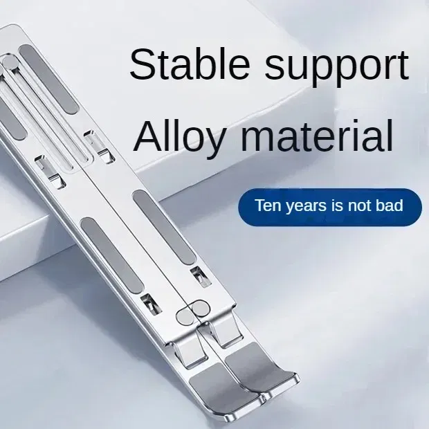 Color: WHITE - Aluminum Alloy Laptop Holder Stand Adjustable Foldable Portable for Notebook Computer Bracket Lifting Non-slip Holder
