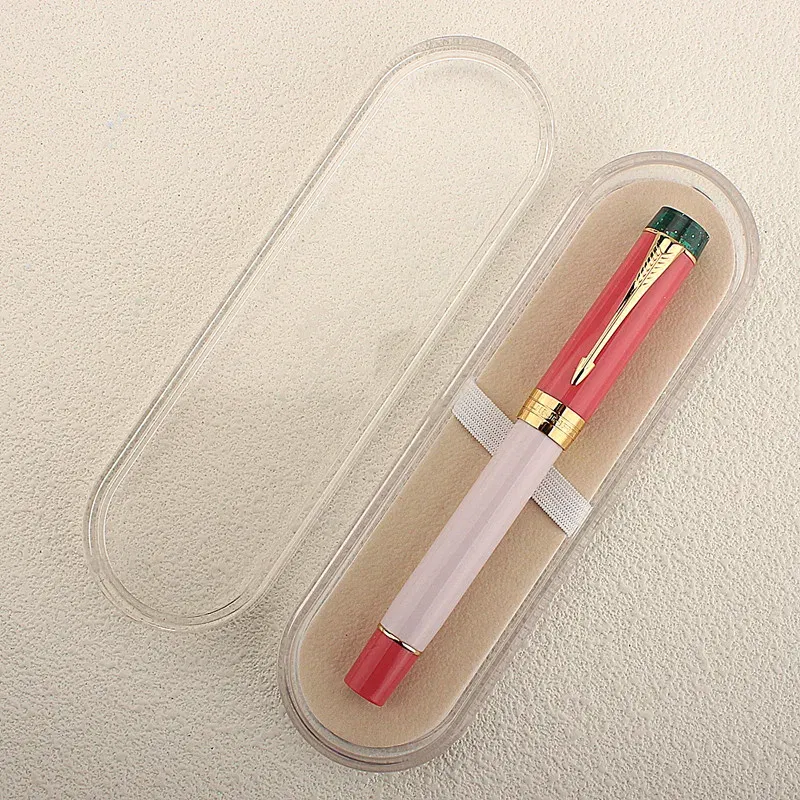 Color: Clear, Nib Size: XF - JINHAO 100 Centennial Fountain Pen Resin Gold Clip Nib EF F M Students Pens Business Stationery School Office Supplies PK 9019