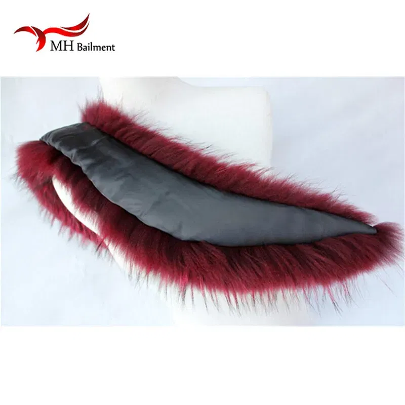 Color: army green, Size: XXXL - Real Raccoon Fur Scarves Woman 100% Pure Natural Raccoon Fur Collar Warm Winter Scarves Red Fox Fur Collar L#1