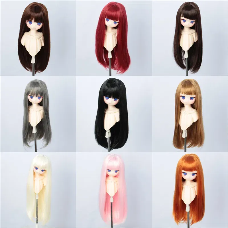 Color: Silver - 1/3 BJD Wig Pullip Dal DD Dollfie Doll Wig 8-9 inch Long Collection Wig