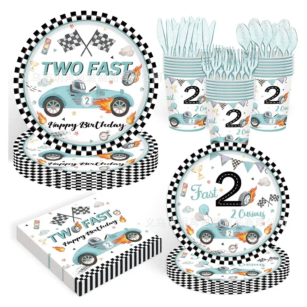Color: Gold, Capacity: 480ml - Racing Car Disposable Tableware PLates Cups Napkin Tablecloth Two Fast Birthday Party Decorations