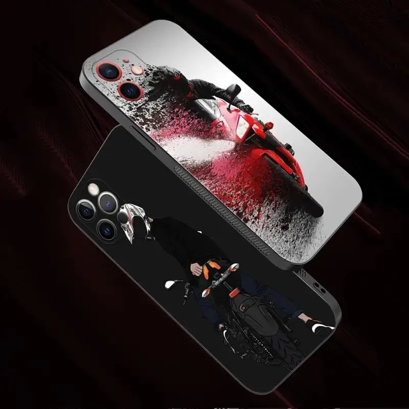 Color: Dark Grey, Material: Wood - Moto Cross Motorcycle Sports Phone Case For iPhone 16 15 14 13 12 11 Pro Max XS X XR Plus Mini Luxury Black Soft Cover Funda