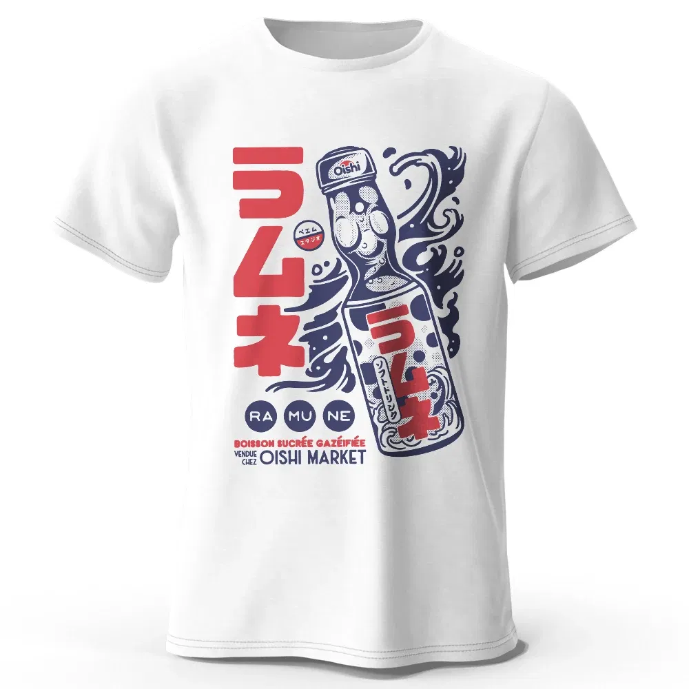 Color: Navy Blue, Size: M - Men's Anime Character Printed 100% Cotton T-Shirt, Soft Fabric Round Neck Short Sleeve Tee, Unisex Harajuku