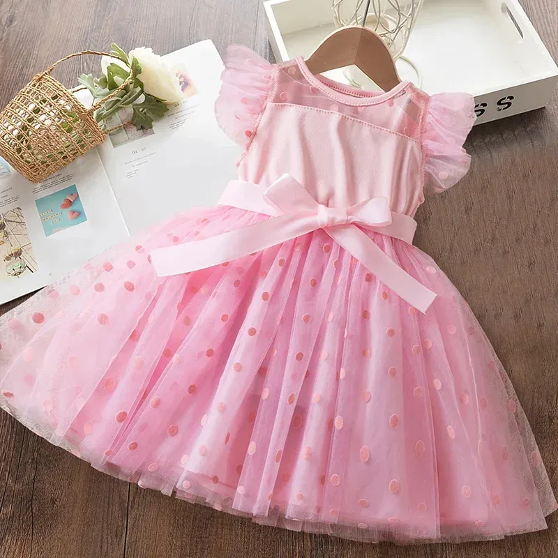 Color: black, Size: M - Hello Kitty 2-6Y Baby Girl Dress Princess Mesh Skirt Summer Sleeveless Wedding Party Dresses for Girls Summer