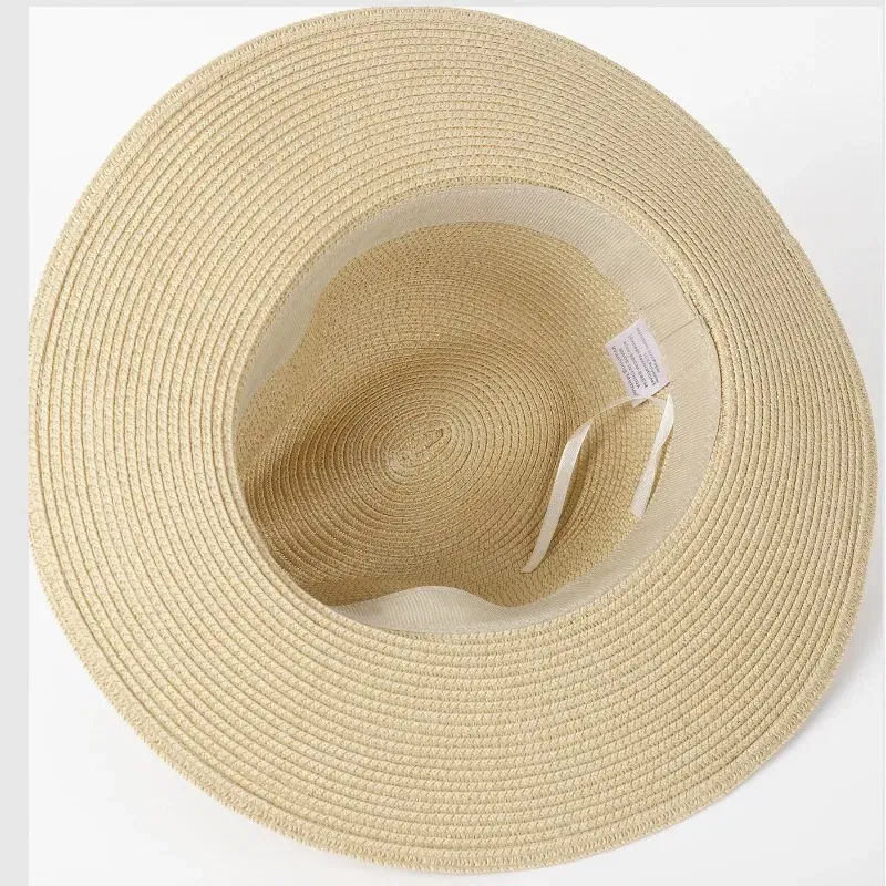 Color: green, Size: S - Large Size XL61-64cm Panama Sun Hats Men Wide Brim Straw Caps Women Summer Big Head Beach Hat Male Plus Size Fedora Hat 58-60cm