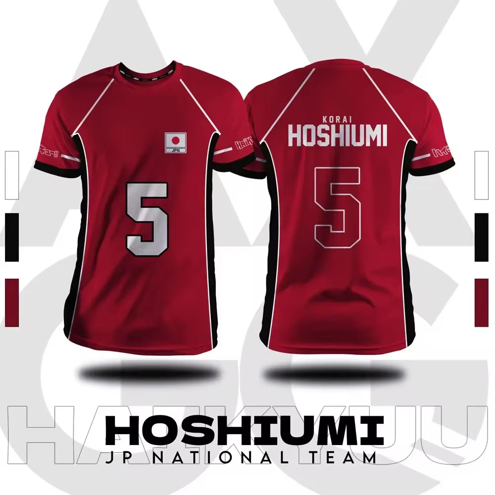 Color: SKY BLUE, Size: 7XL - Haikyuu Fukurodani Red Cartoon Anime Cosplay Men Jersey Summer Short Sleeve Children Tee Top 2024 New Fashion Mens T-shirt