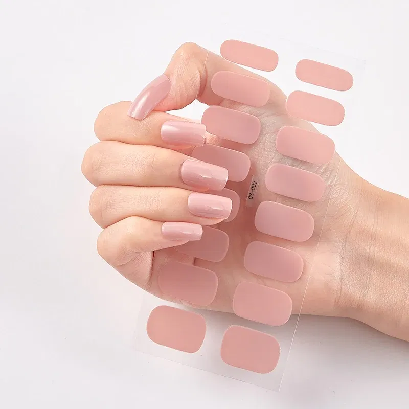 Color: Pink Bronze - Patterned Nail Stickers Wholesale Supplise Nail Strips for Women Girls Full Beauty High Quality Stickers for Nails