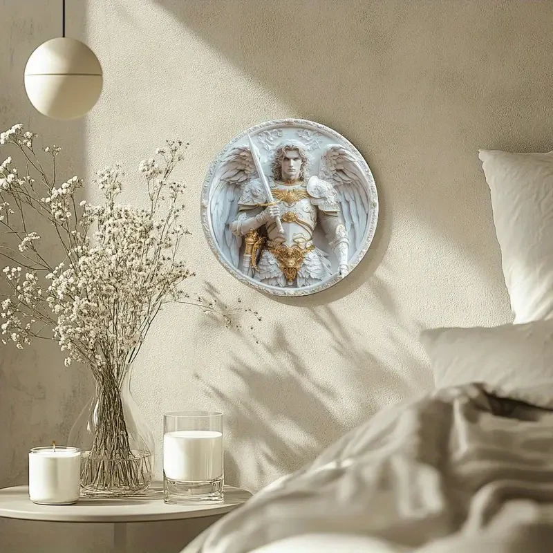1pc Archangel Michael Inspired Acrylic Wall Plaque