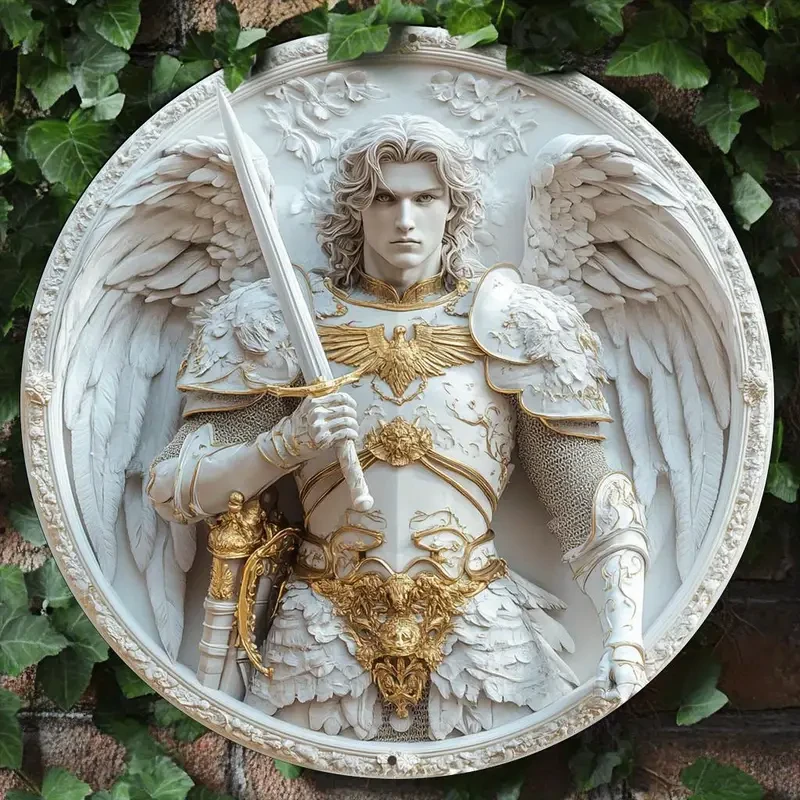 1pc Archangel Michael Inspired Acrylic Wall Plaque