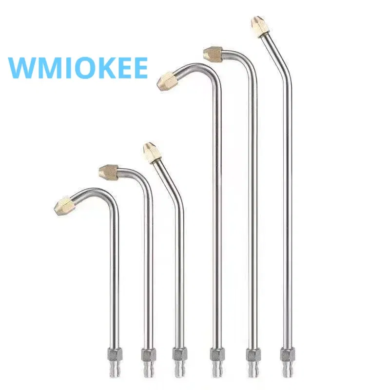 Color: light green - 25?°/90?°/U High Pressure Washer Extension Wand With 1/4 Quick Connector Lance Spear With CurvedHead Rod Cleaning Tool for car