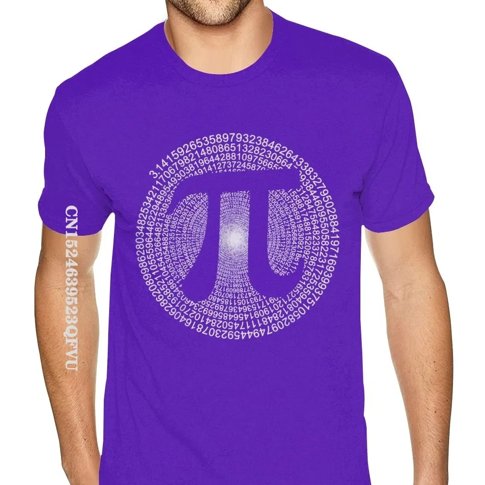 Color: PURPLE, Size: XXXL - Classic Pi T Shirt 3,14 Pi Number Symbol Math Science Gift Tee Shirts For Men Make Your Own Soft Cotton HipHop Print Tee