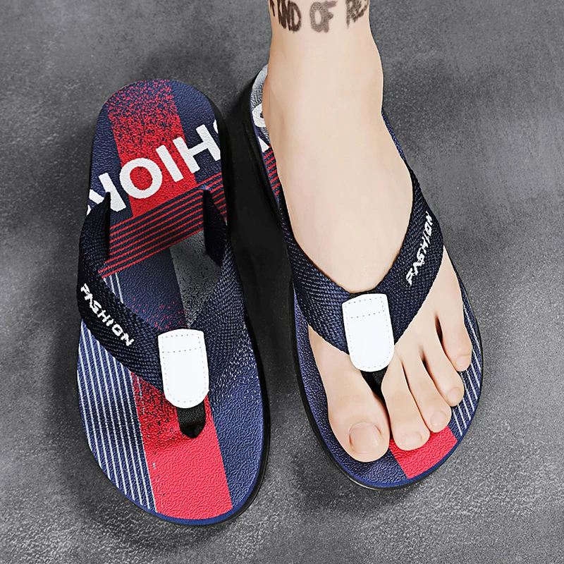 Color: ROYAL BLUE, Shoe Size: 41 - Summer Men's Flip-flops Massage Granule Men Slippers Comfortable Beach Sandals Men Casual Shoes House Flip Flops Bathroom Shoes