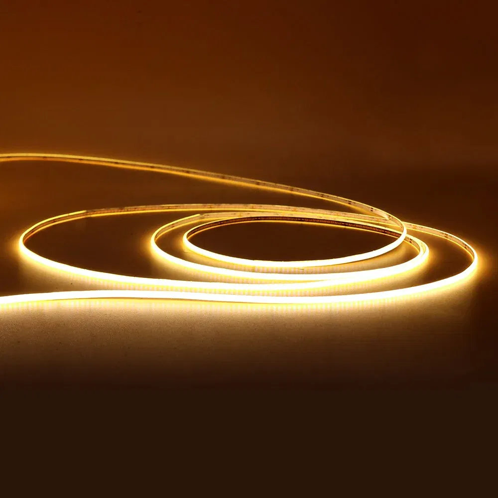 Emitting Color: Sky blue, Color: Yellow, Length: 0.5m - 2.7mm Ultra Slim COB LED Strip Lights 480LEDs/m Flexible Linear Light Tape Diode Ribbon Backlight Red Amber Purple Car Dimmable