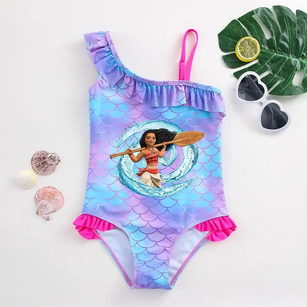 Color: green, Kid Size: 6M - Moana Baby Girl Mermaid Fish Scale Print Swimsuit One-Piece Swimwear Toddler Bathing Suit Beach Outfit