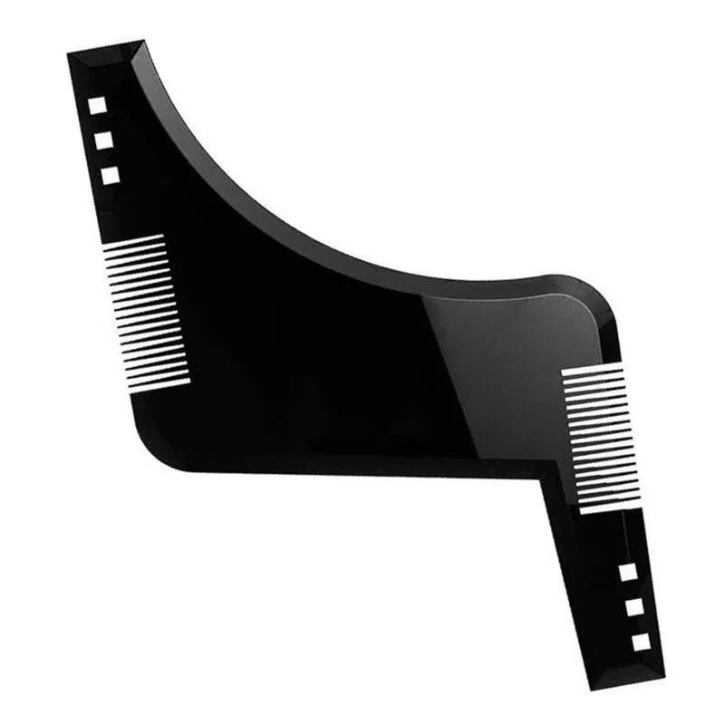 Color: GRAY - Fashion Beard Styling Template Comb New Barber Tool Mustache Symmetry Trimming Styling Stencil 3 Colors Optional Styling comb