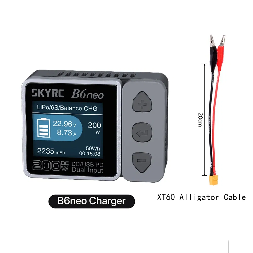 Color: Burgundy - 2023  NEW SkyRC B6 Neo Smart Charger DC 200W PD 80W LiPo Battery Balance Discharger SK-100198 B6 Neo