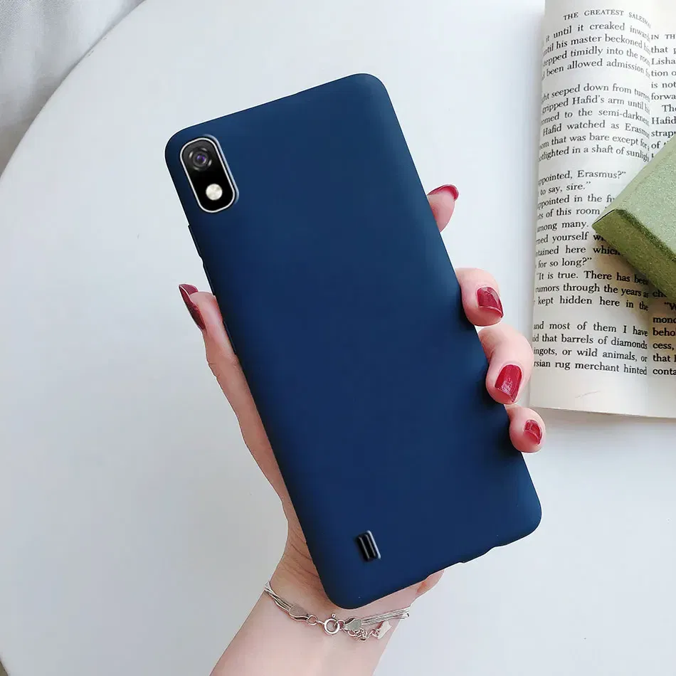 Color: Pink, Material: Wood - Candy color Phone Case For Samsung galaxy A10 A20 A20E A30 A40 A50 A70 S A01 A11 A21 A31 A41 A51 A71 4G Silicone TPU Back Cover