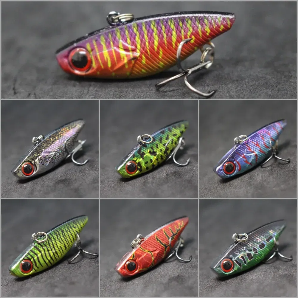 Color: Sky blue - wLure Fishing Lure Lipless VIB 4cm 4.6g Tiny Hard Lure Carp Fishing Fly Fishing Bait Tail Hook Sinking to Bottom L666