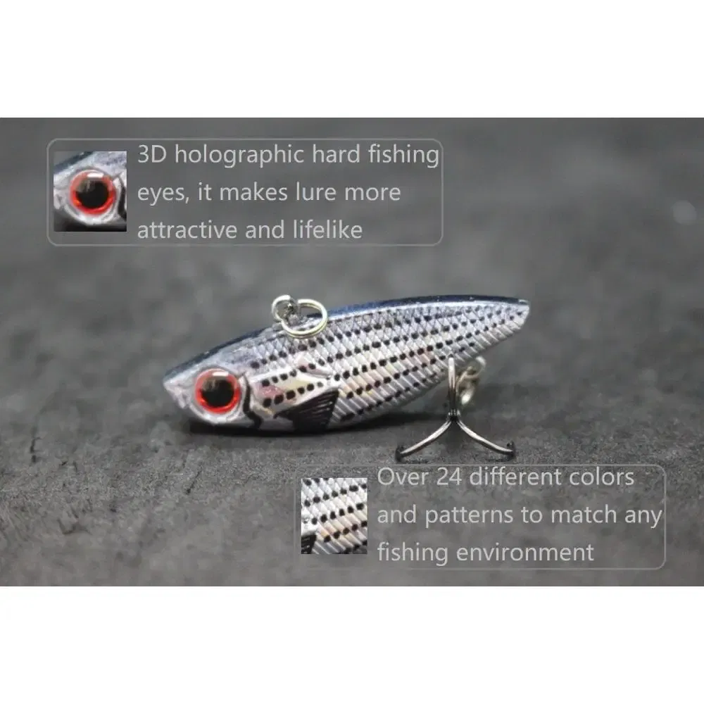 Color: Sky blue - wLure Fishing Lure Lipless VIB 4cm 4.6g Tiny Hard Lure Carp Fishing Fly Fishing Bait Tail Hook Sinking to Bottom L666
