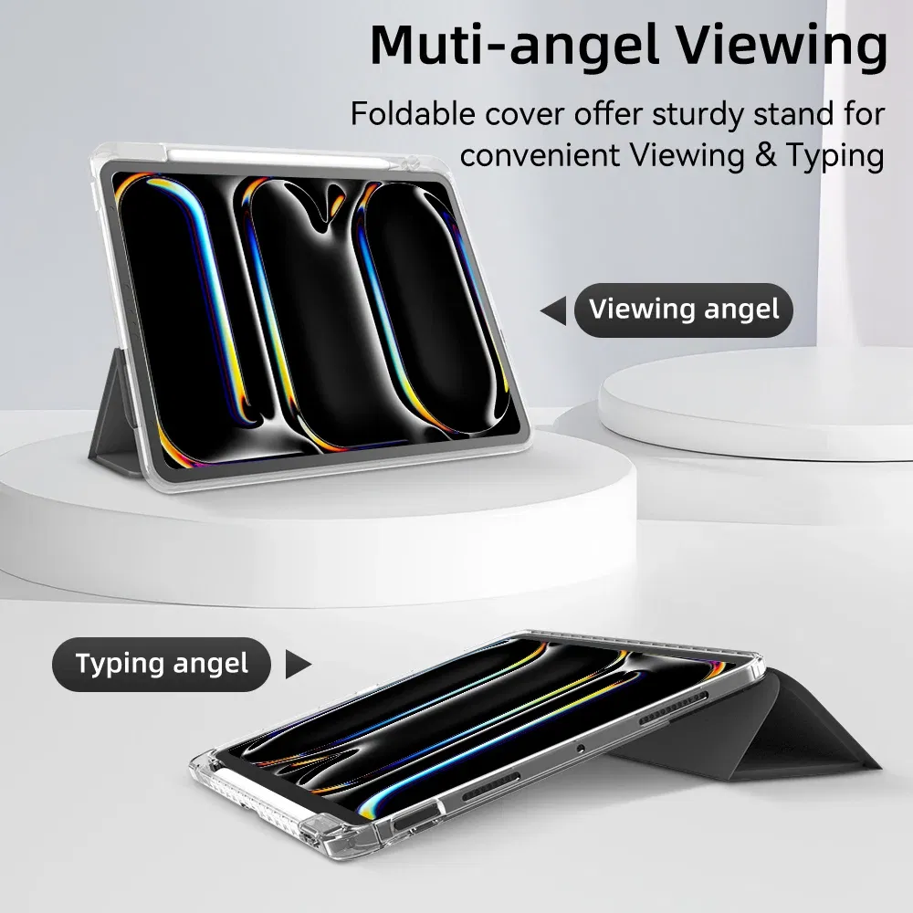 Color: WHITE, Size: 12.4 - For iPad Air 5 Case 2024 Air 6 11 iPad Pro 11 12.9 13 10 Gen 10.2 9th 8th 7th 9.7 6th 5th Mini 7 6 Smart case with pen Holder