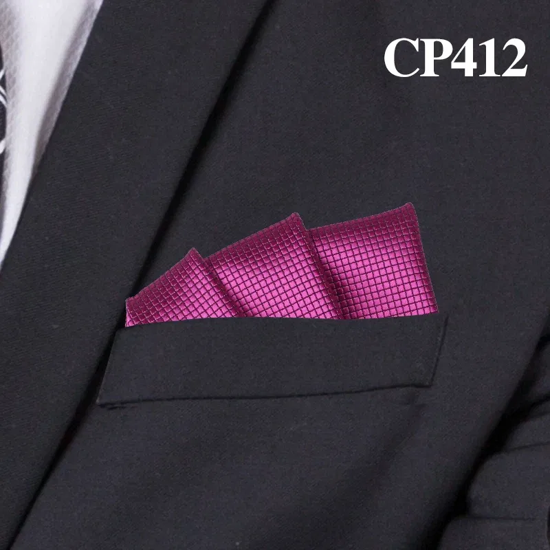 Color: Silver - Fashion Suits Pocket Square For Men Business Chest Towel Hanky Gentlemen Plaid Hankies Classic Suit Napkin Mens Handkerchief