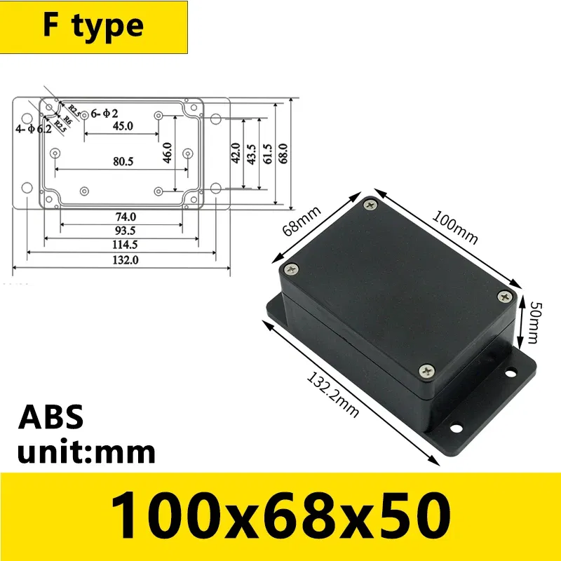 Color: Pink - Black Outdoor Waterproof Enclosure Plastic Box Electronic Project Instrument Case Electrical Project Box Junction Box Housing