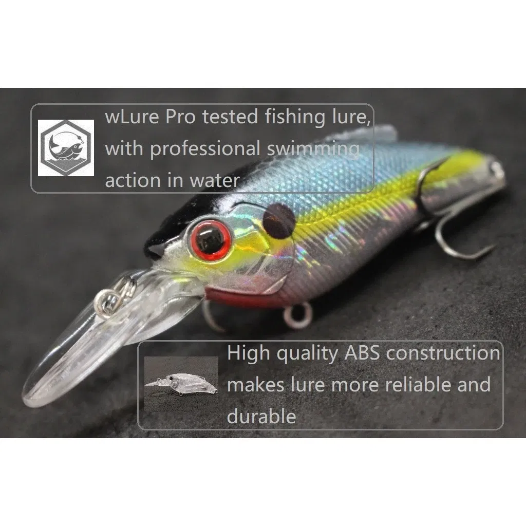 Color: Silver - wLure Fishing Lure Wobbler 9.4g 7cm Loud Rattling Weight Transfer to Make Longer Casting 2 #6 Treble Hooks ABS Construction C647