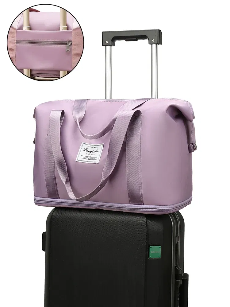Color: plum - UNIXINU Carry On Travel Duffle Bag Nylon Waterproof Sports Gym Tote Bags for Women Large Capacity Storage Luggage Handbag