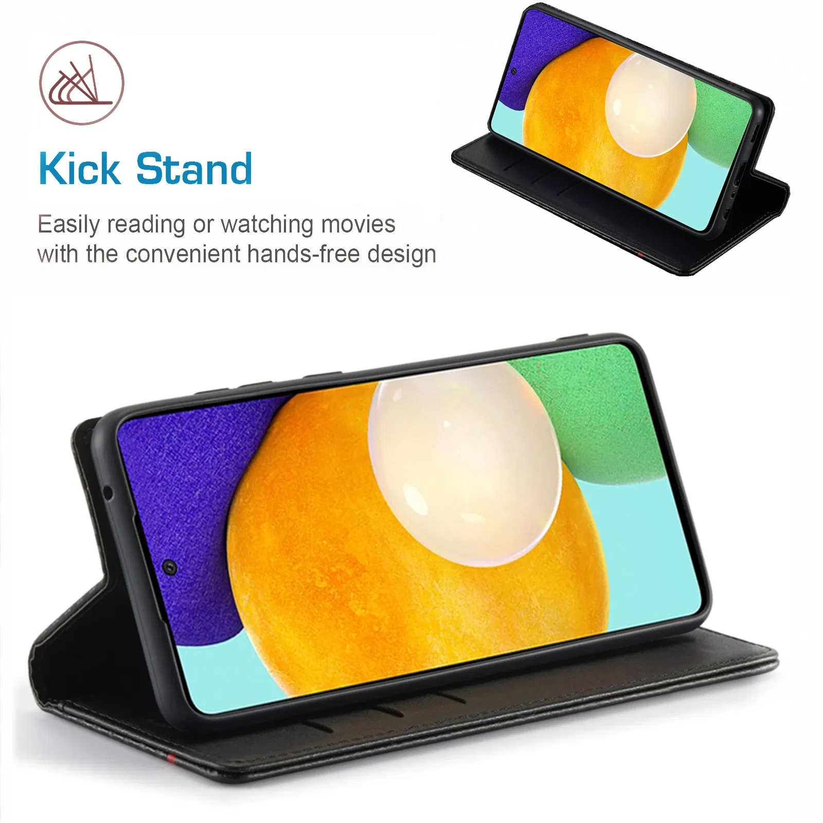 Color: Black, Material: Cotton Fabric - Carbon Fiber Leather Case for Samsung A14 A24 A34 A54 5G A13 A23 A33 A53 Galaxy A52 A72 A32 A12 A04S A02S Wallet Card Slot Cover
