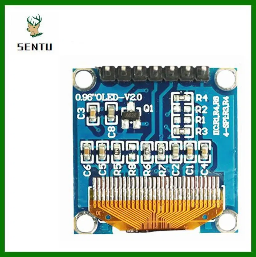 Color: Orange - 0.96 inch OLED IIC Serial White Display Module 128X64 I2C SSD1306 12864 LCD Screen Board GND VCC SCL SDA 0.96" for Arduino Black