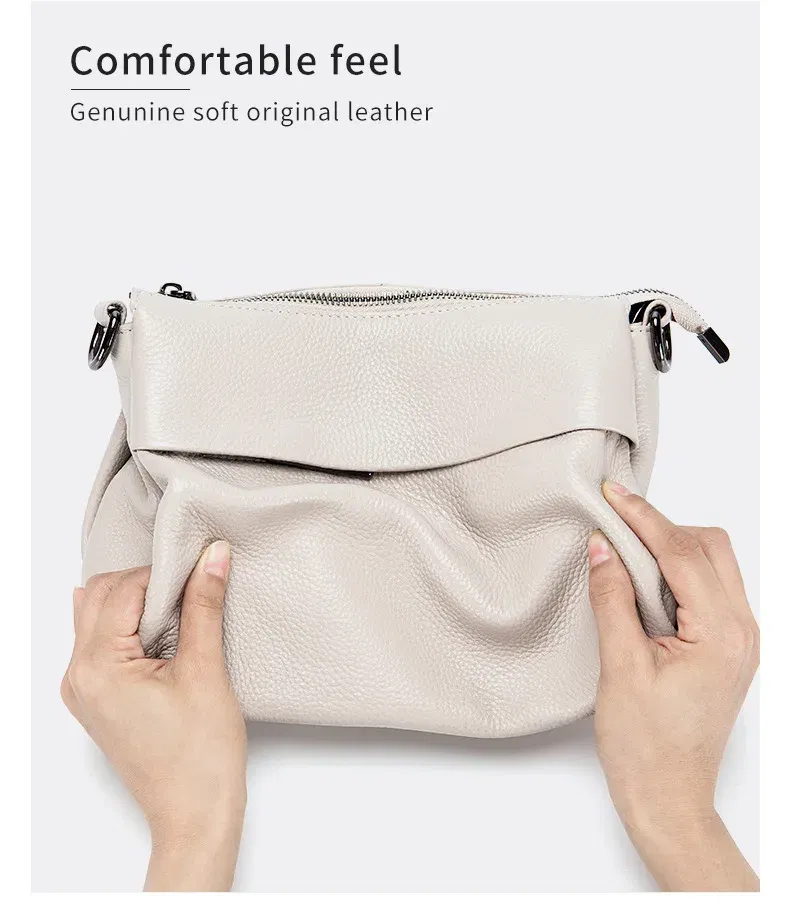 Color: black - High Quality Real Leather Handbag Ladies' Genuine Leather Shoulder Bags Women's Casual Messenger Bags Versatile Crossbody Bag