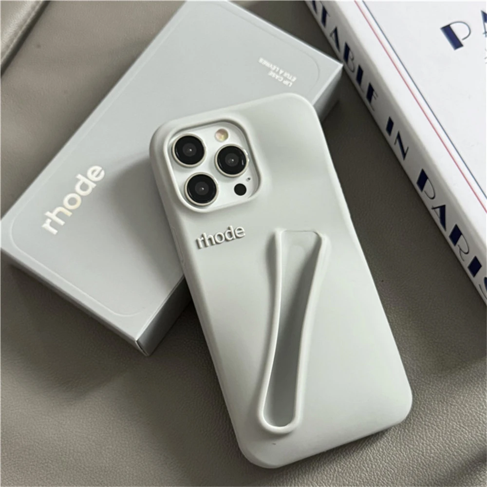 Color: black, Compatible-Phone Models: For iPhone 16 - New Rhode Lipstick Soft Silicone Phone Case for iPhone 16 15 14 13 12 11 Pro Max Plus Portable Lip Gloss Holder Cover with Box