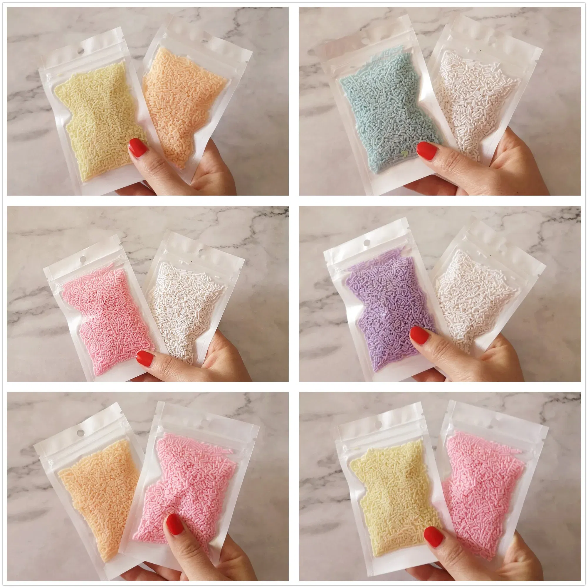 Color: Silver - 20g Polymer Clay Fake Candy Sweets Sugar Sprinkle Decorations Cake Dessert Simulation Food Dollhouse Miniature