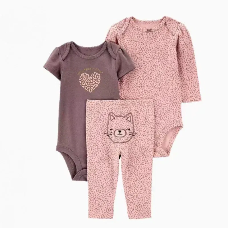 Color: Blue, Ships From: CHINA, Kid Size: 24M - 3PCS Baby Clothing Set Autumn Newborn Baby Girl Pure Cotton Clothes Set Soft Cute Animal Kids Bodysuits+Pants+Romper Bebe 6-24M