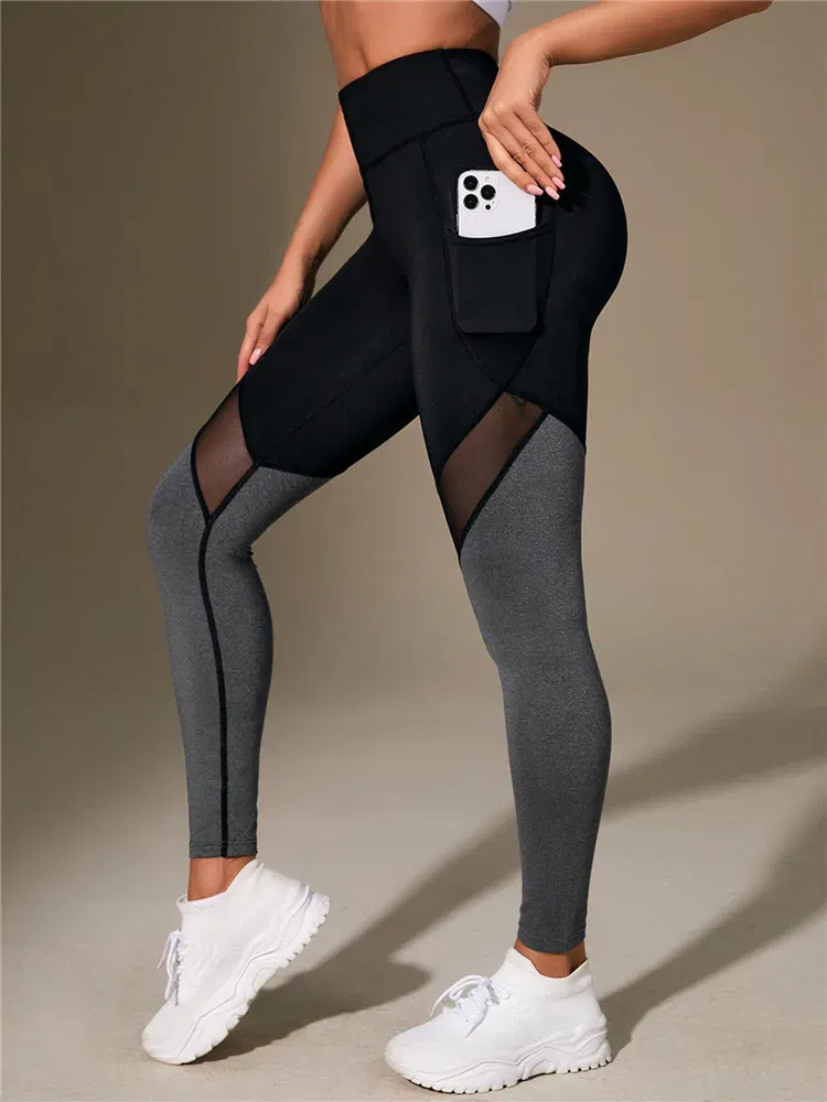 Size: L - Women Gym Yoga Butt Lifting Leggings High Waist Quick Dry Sports Pants With Elastic Waistband Exercise Trousers Workout Leggings