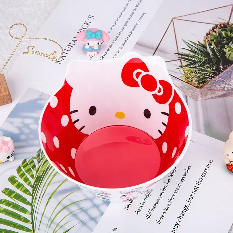 Color: Multicolor, Ships From: CHINA - New Sanrio Hello Kitty Bowl My Melody Cartoon Children's Tableware Cute Creative Anti-drop Anti-scald Soup Bowl Kid for Gifts