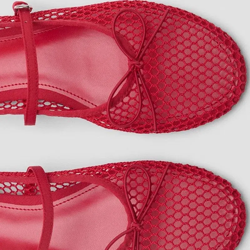 Color: black, Shoe Size: 37, Ships From: CHINA - Mesh Summer Ballet Flats Shoes Women Buckle Strap Breathable 2025 New Flats Shoes Ladies Black Mary Janes Footwear Loafers