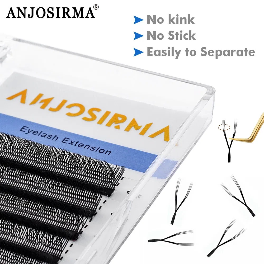 Curl: D, Length: 13mm - ANJOSIRMA YY Shaped Eyelash Extension, 3 Split Tips, Soft BASF Lash, Hand Made Curl, High Quality, 3D,0.07 makeup eyelashes