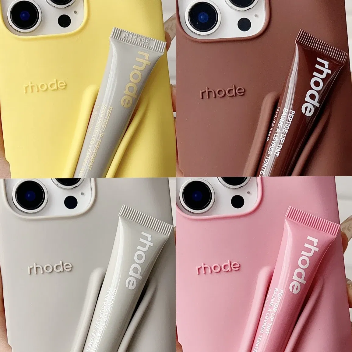 Color: Dark Grey, Bundle: Bundle1, Material: PE - Phone Case For iPhone 12 13 14 15 16 Pro Max Plus 17 Air Portable Lip Gloss Holder Lipstick Silicone Soft Bumper Cover Lip Glaze