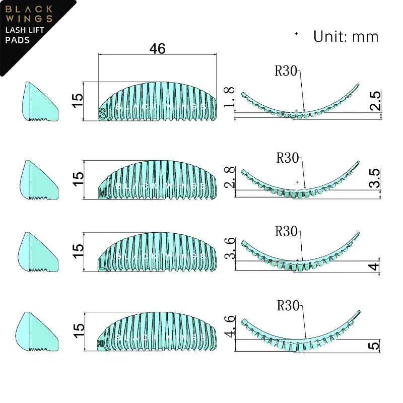 4pirsBlackwings silicone eyelash protector, eyelash stick shield, 3D eyelash curler accessory, keratin eyelash curling silicone