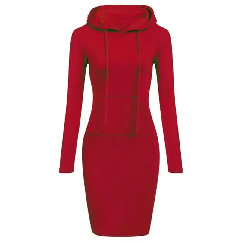 Color: black, Size: XL - Ladies Dress Autumn Women Hooded Dresses Hoodies Women Sweatshirts Women Hoodies Dress Tops Ladies Clothing