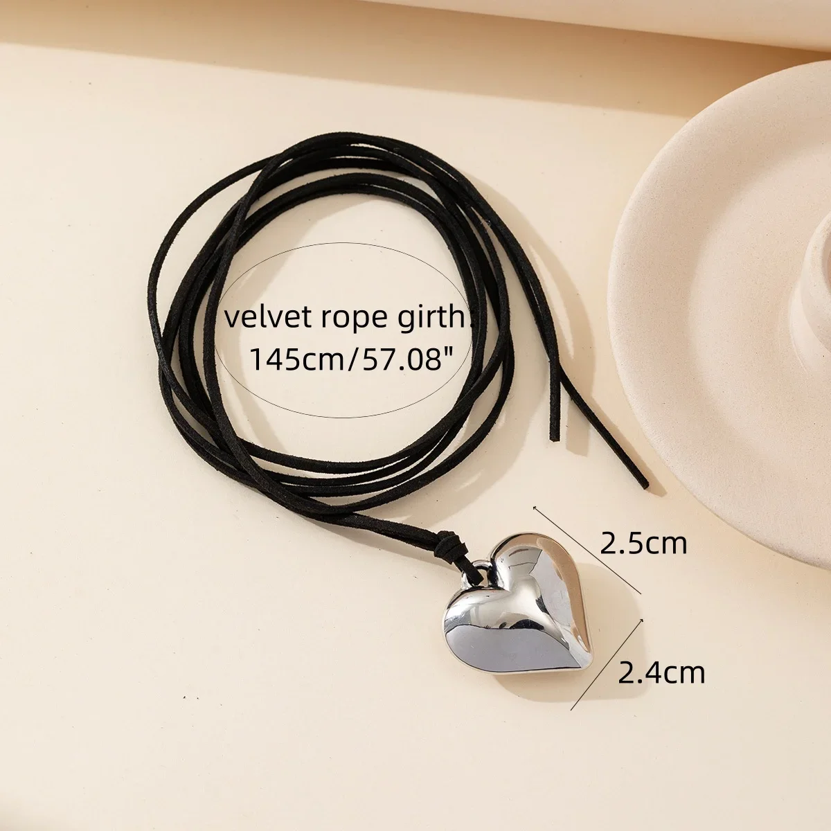 Metal Color: Dark Gold - Punk Black Velvet Big Heart Pendant Choker Necklace for Women PU Leather Weave Knotted Bowknot Adjustable Chain New Jewelry