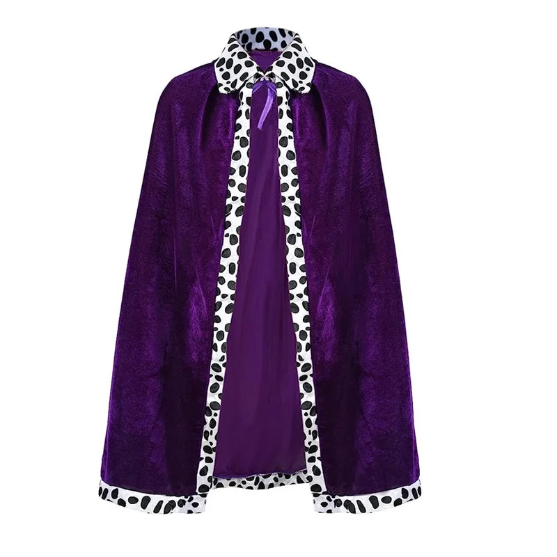 Color: Red, Size: XS - Adult Kids King Emperor Cosplay Costume Red Pleuche Cloak Prince Robe Crown Children Birthday Party  Christmas Props Cape