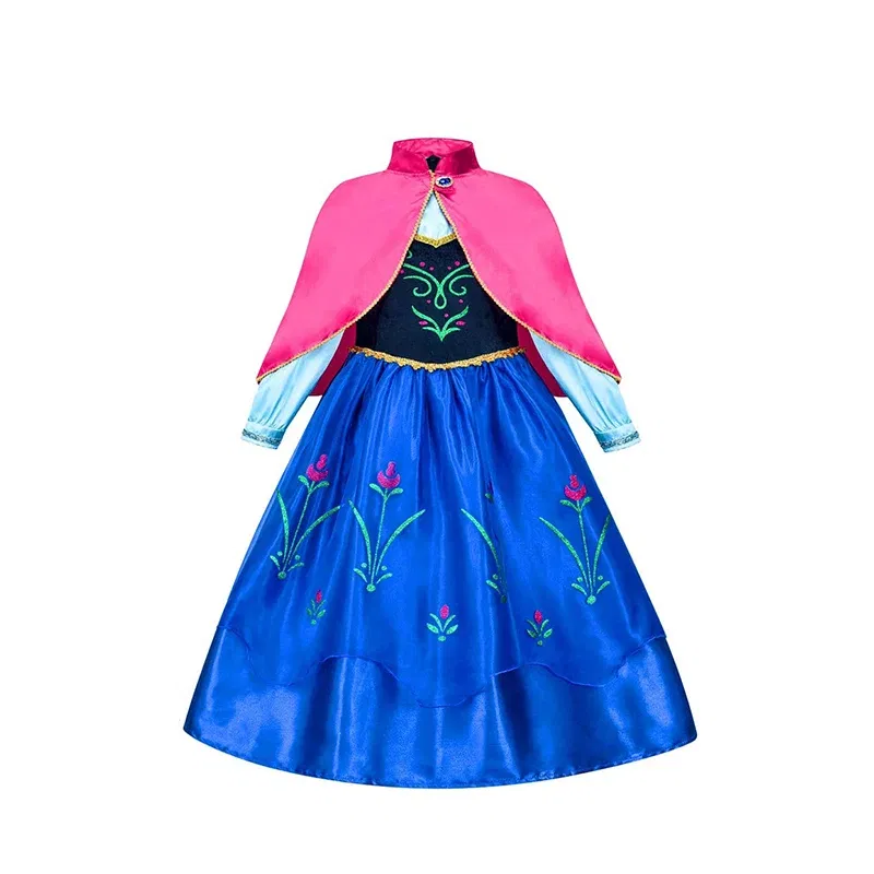 Color: Gold, Kid Size: 4T - Disney Kids Girls Cosplay Frozen Elsa Anna Princess Dress Girl Mesh Ball Gown Carnival Birthday Clothes Snow Queen Elsa Costume